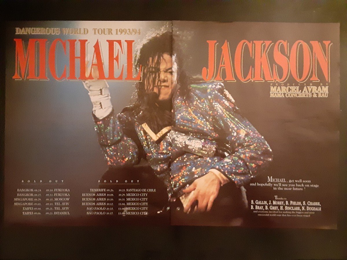 Michael Jackson 1993/94 Dangerous Tour Rare Original Promo Poster