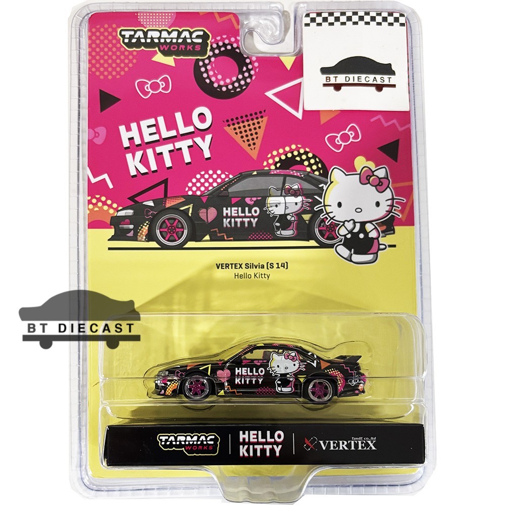 TARMAC WORKS VERTEX NISSAN SILVIA S14 HELLO KITTY 1/64 BLACK