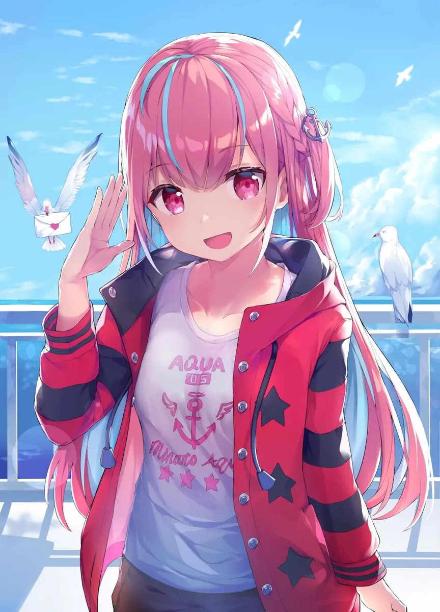 Hololive Vtuber Minato Aqua Ver.A Tapestry Wall Scroll B2 20 in x