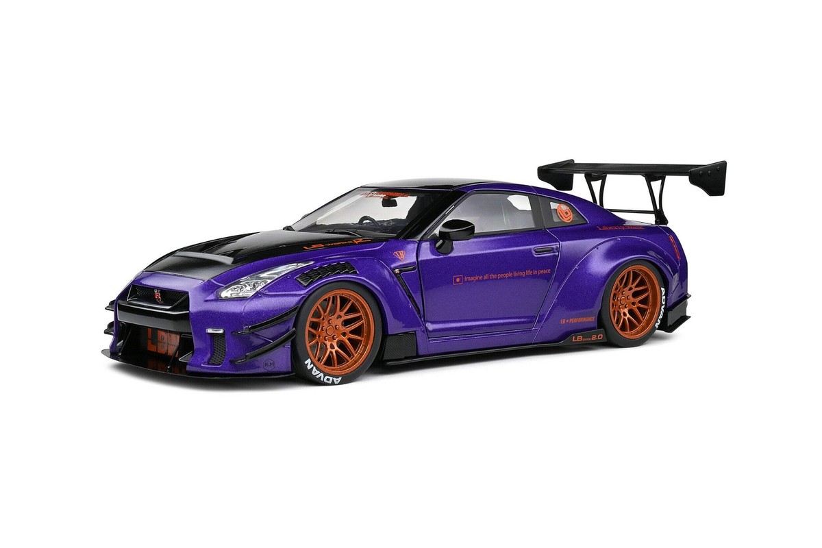 Solido 2022 Nissan GT-R (R35) W/ Liberty Walk Body Kit 2.0 Purple