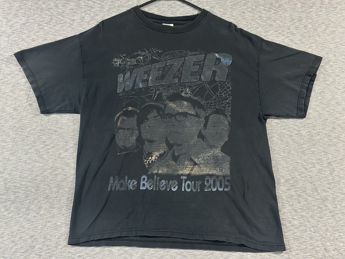 Weezer Make Believe Tour 2005 Shirt Large Black Distress Taking