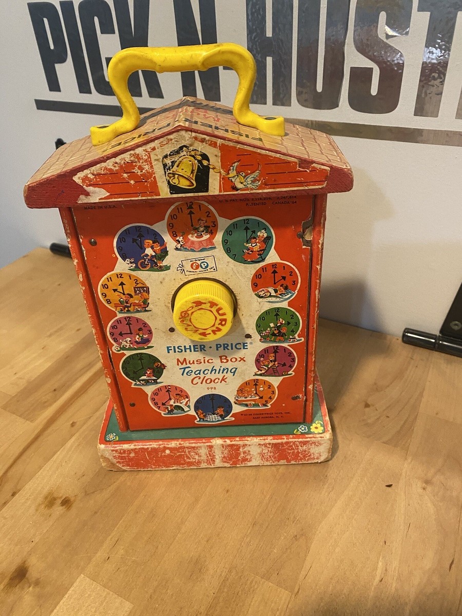Vintage Fisher Price Toys Teaching Clock Music Box 1960s | eBay