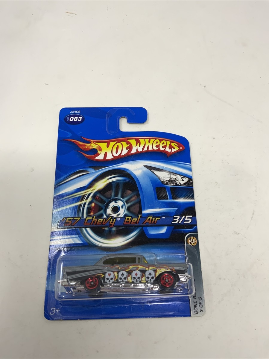 2006 Hotwheels '57 Chevy Bel Air Bone Blazers 3/5 Card # 083 With