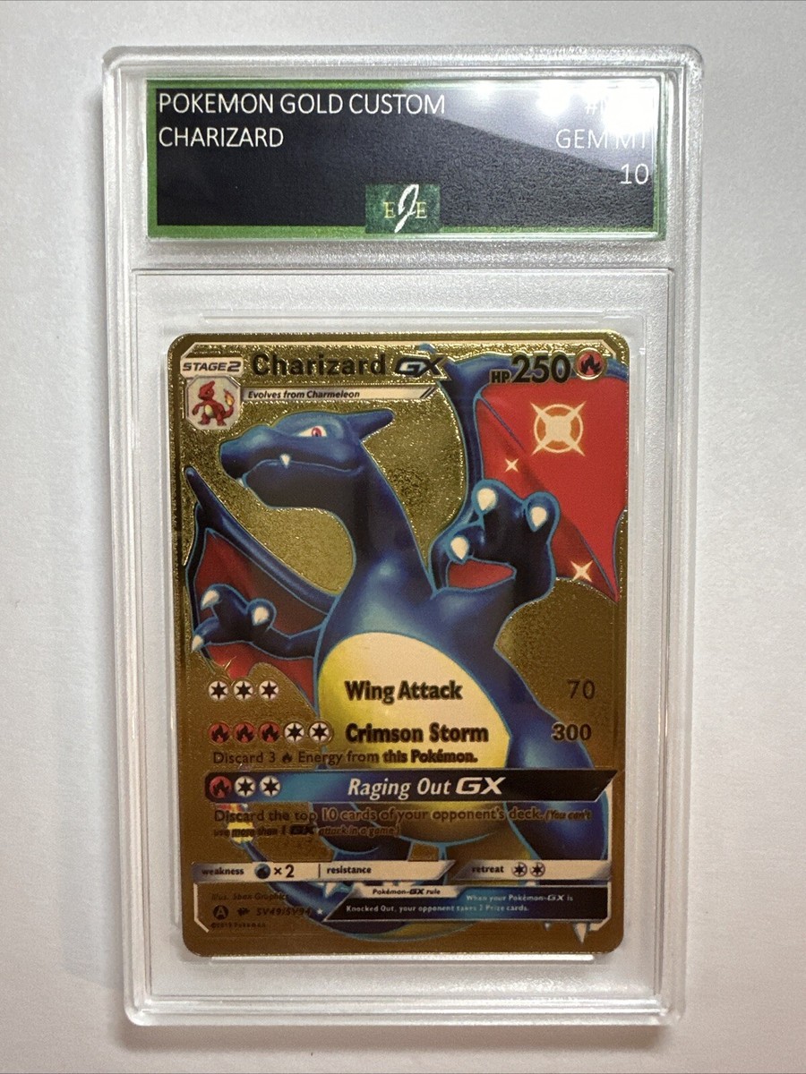 Pokémon Charizard GX 250HP Gold Foil Fan Art Card | eBay