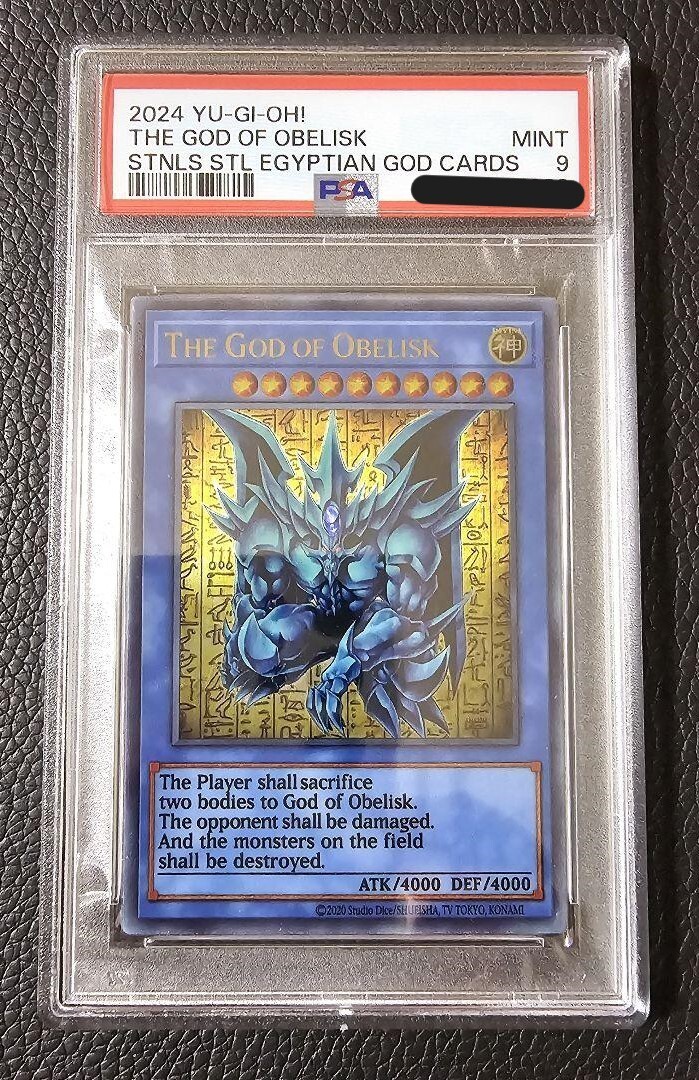 PSA 9 YU-GI-OH! THE GOD OF OBELISK STAINLESS STEEL EGYPTIAN GOD