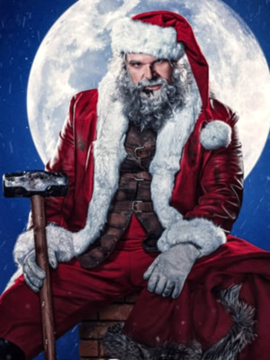 Handmade David Harbour Violent Night Red Leather Santa Claus Coat