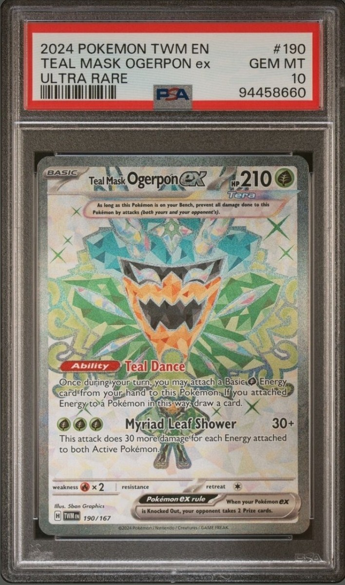 PSA 10 2024 Pokémon TWM EN 190 Teal Mask Ogerpon EX | eBay