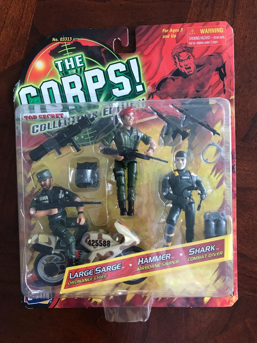 THE CORPS! 3 Man Soldier Team Lanard Toys, 2001 Collectors Edition