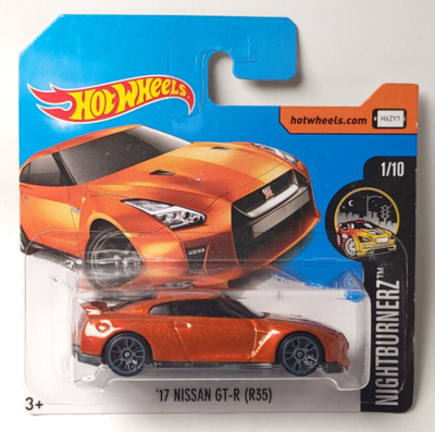 Hot Wheels '17 Nissan GT-R R35 orange short card | eBay