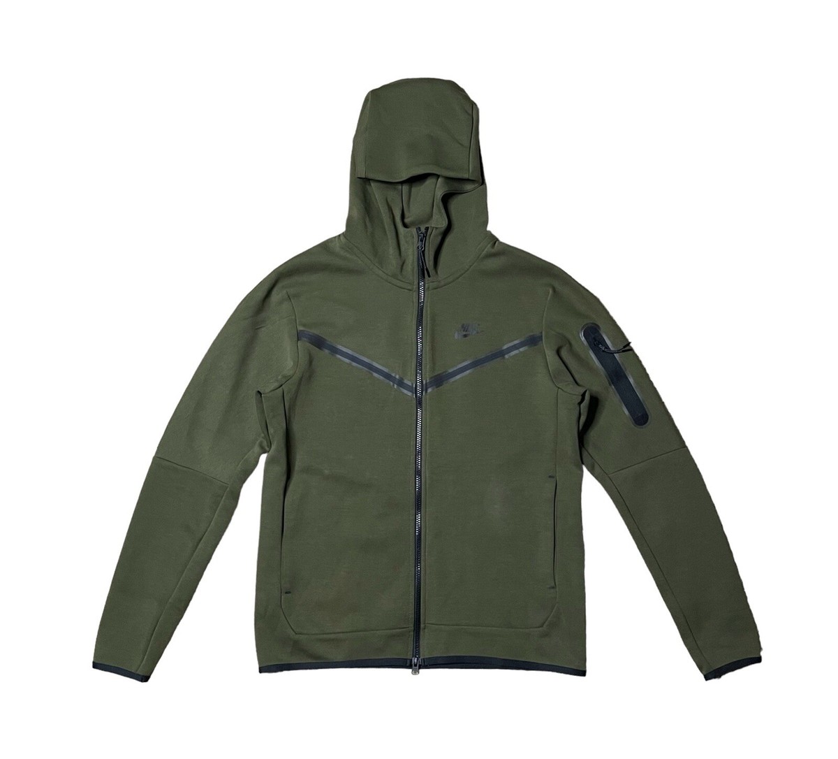 Nike NSW Tech Fleece Men's M Full Zip Hoodie Olive Green CU4489