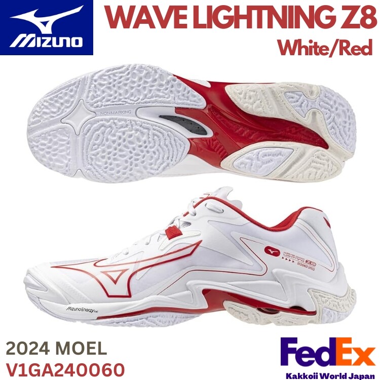 MIZUNO Volleyball Shoes WAVE LIGHTNING Z8 V1GA2400 60 White/Red