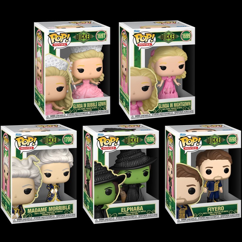 Funko POP! Wicked Complete Set of 5 Glinda Elphaba Fiyero Madame