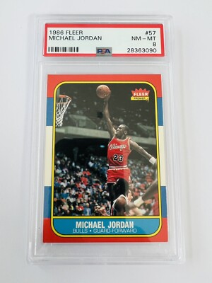 1986 Fleer Michael Jordan Rookie PSA 8 NM-MT~ Beautiful Card
