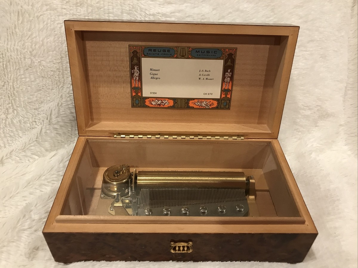 Vintage Swiss Reuge Music Box 72 Key Bach, Corelli & Mozart Minuet