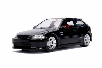 JADA TOYS JDM TUNERS 1997 HONDA CIVIC EK TYPE R BLACK 1:24 DIECAST