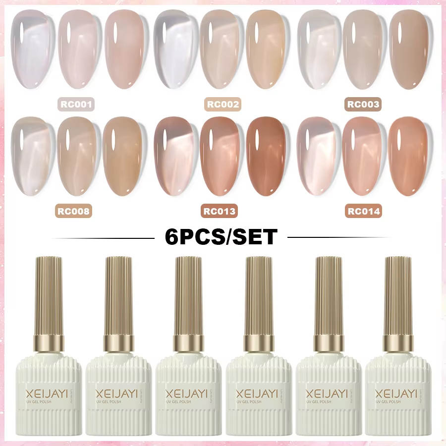 XEIJAYI 6Pcs 15Ml Nail Gel Polish Set Perfect for Soak off Gel