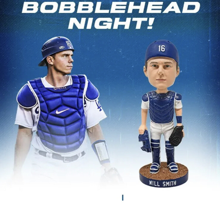 🔥2023 Will Smith SGA Bobblehead Los Angeles Dodgers 6/13/23