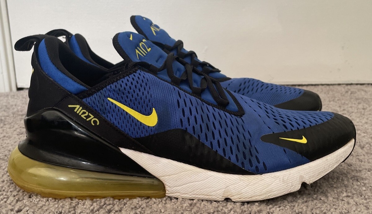 Size-13 Nike Air Max 270 Mens Blue Yellow Warriors BV2517-400 | eBay
