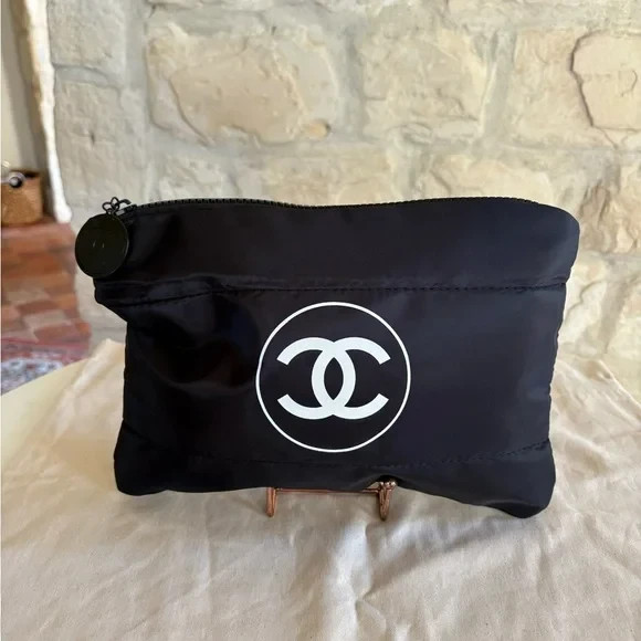 Chanel Beauty GWP Gift with Purchase Black Pouch with Logo Novelty