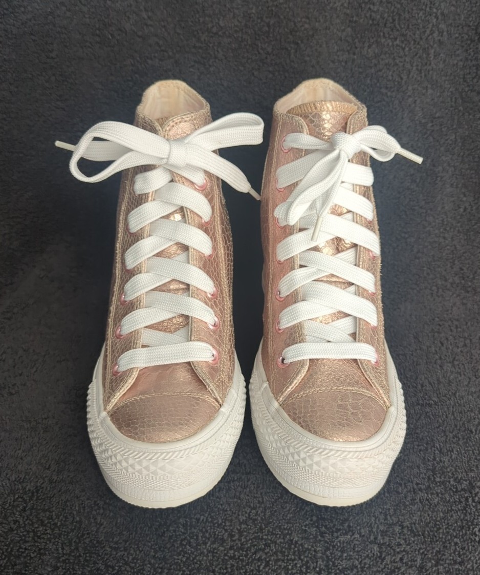 Converse Chuck Taylor All Star Lux Hi Top Rose Gold Leather Hidden
