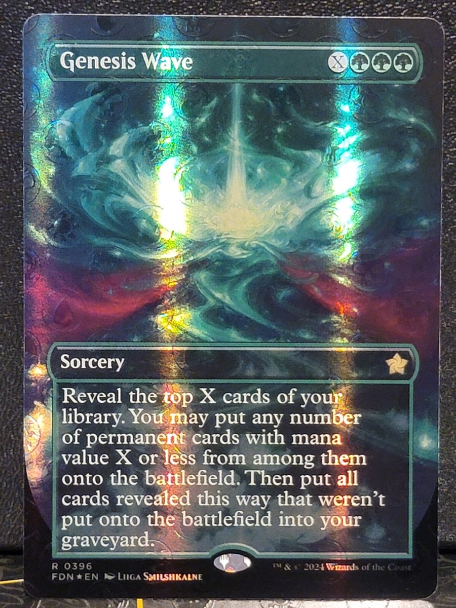 MTG Foundations Genesis Wave 396 Mana Foil Borderless Alt Art NM-M