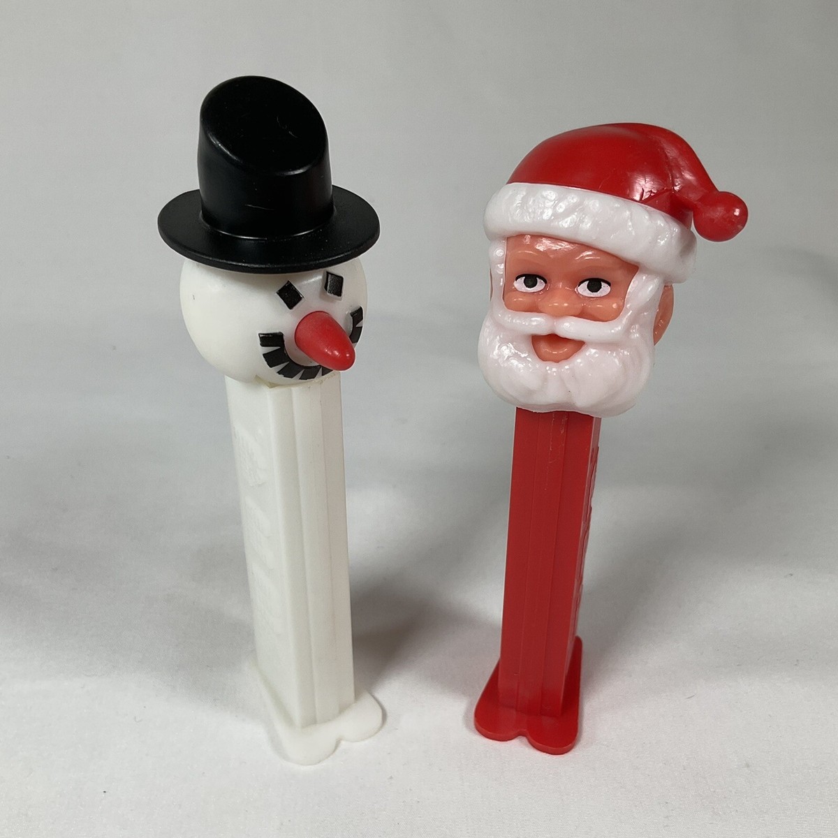 Vintage PEZ Dispensers (2) 1980's Santa Claus And Frosty Snowman