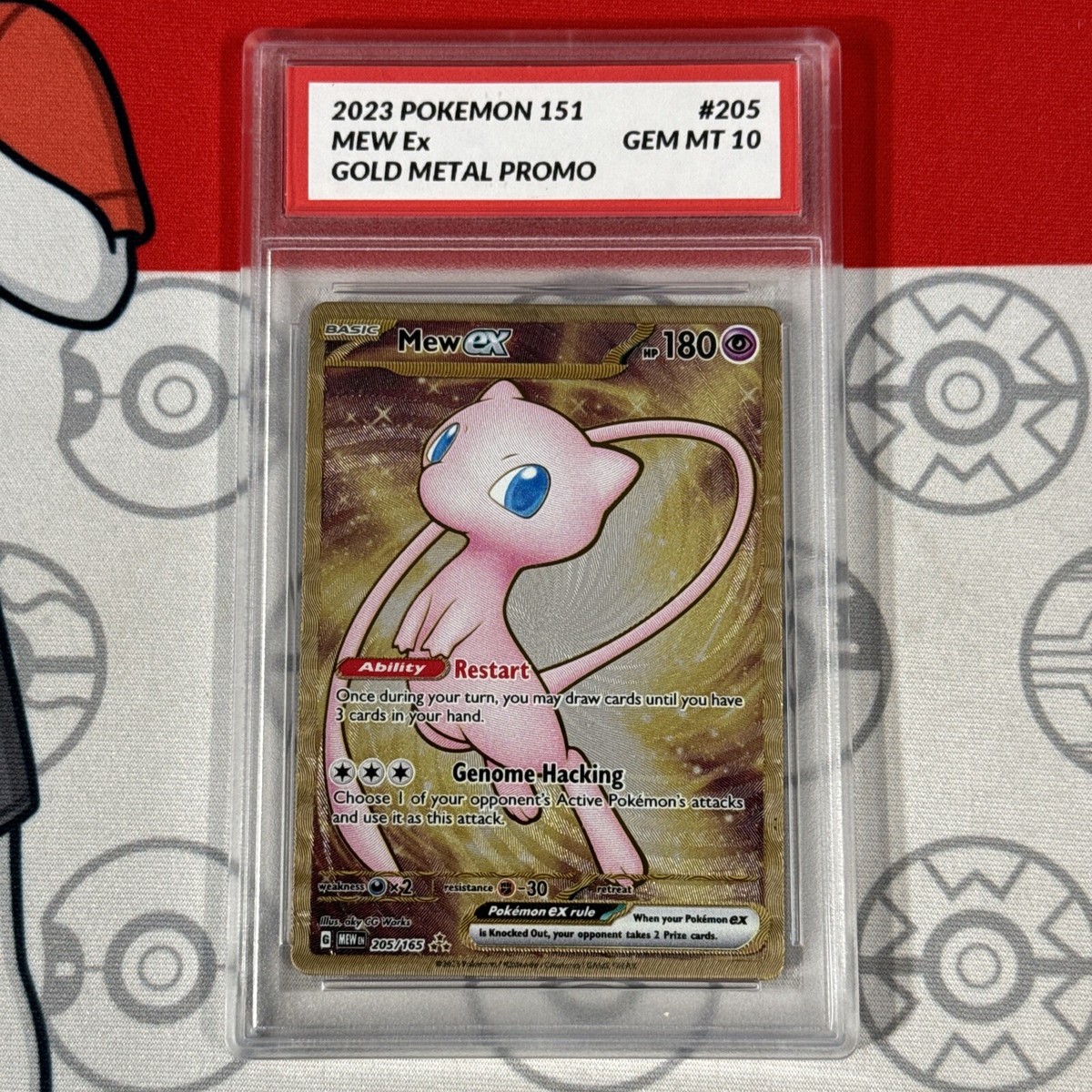 Graded 10 Pokemon 151 Mew EX #205/165 Gold Metal Ultra Premium