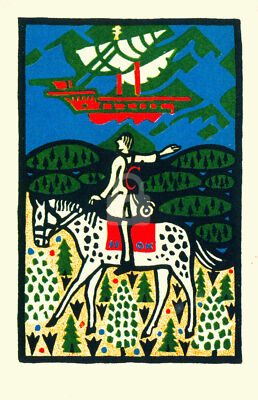 Wiener Werkstatte Postcard 55 Oskar Kokoschka, Rider and Sailing