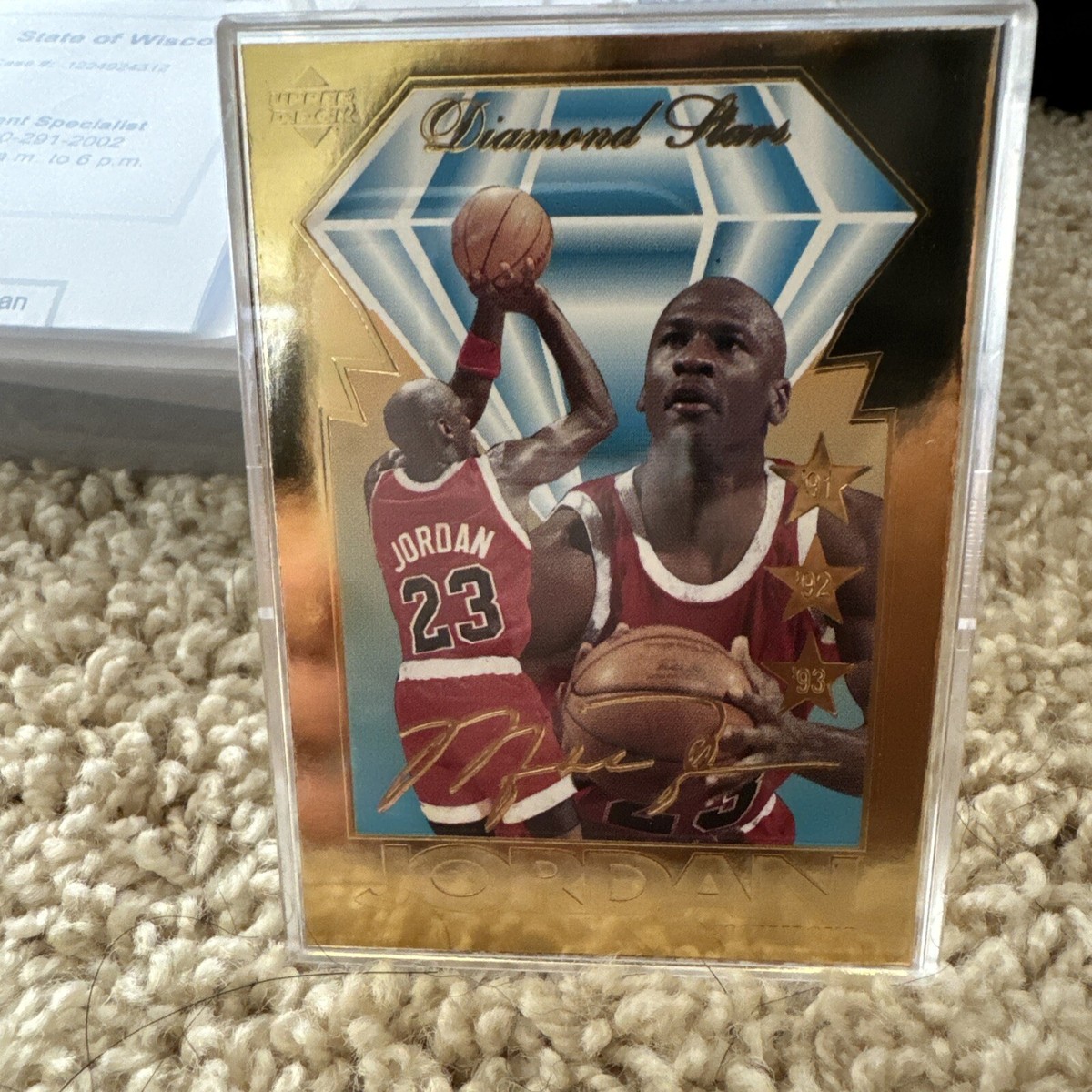Michael Jordan 1996 Upper Deck DIAMOND STARS 23kt GOLD Foil