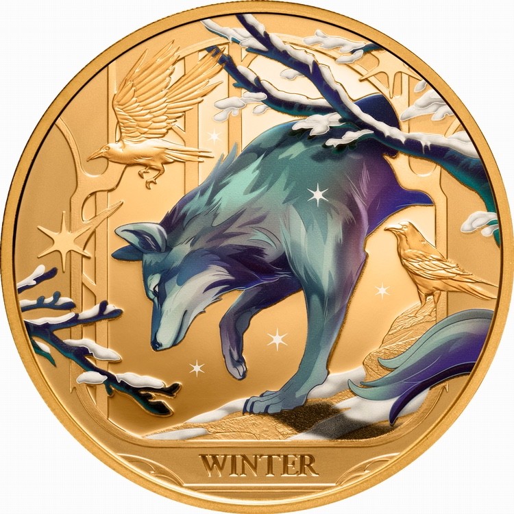 Niue 2025 Wild WINTER WOLF Four Seasons $100 1 Oz Pure Gold Proof