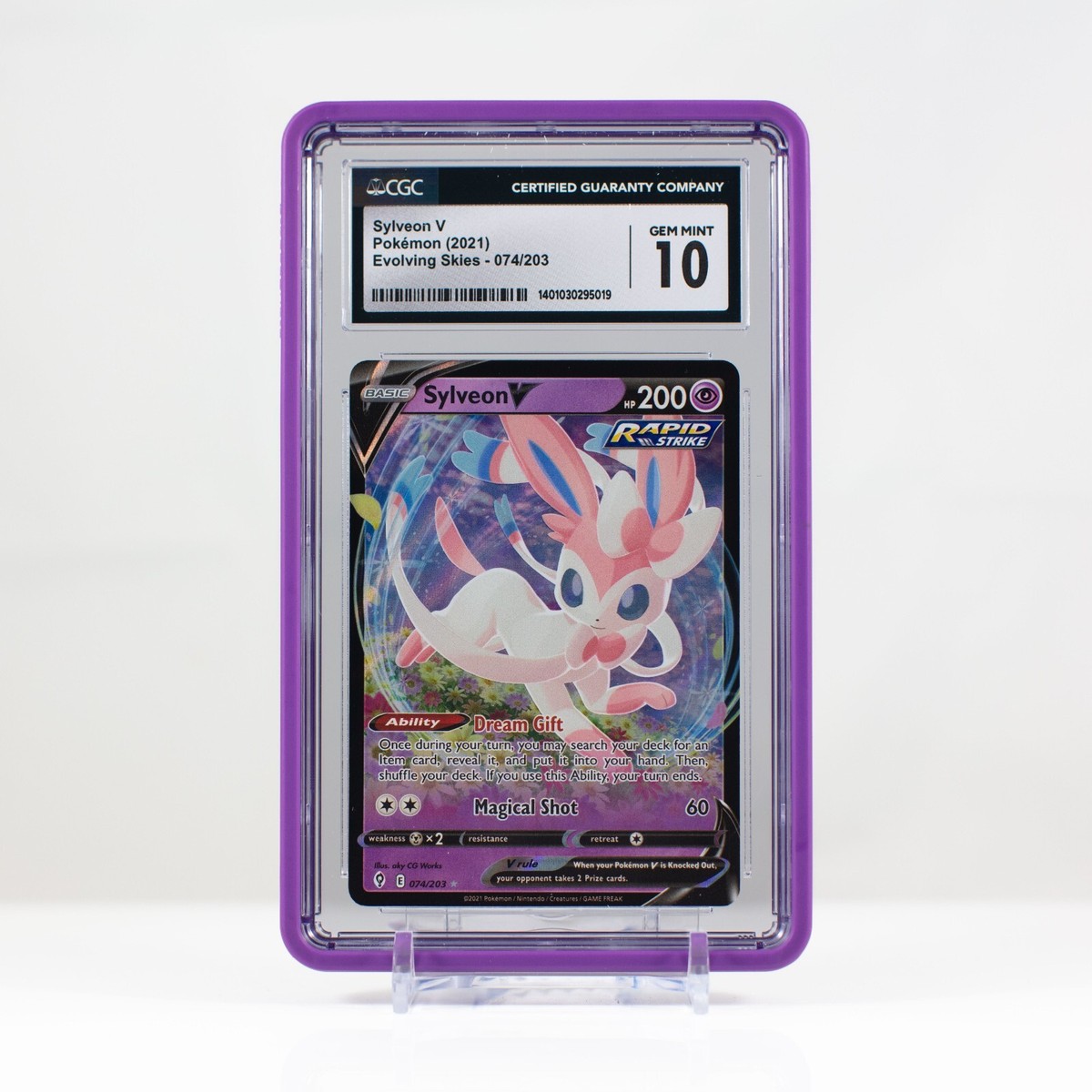 Pokémon Sylveon V Holo #074 Evolving Skies 2021 - CGC 10 Gem Mint