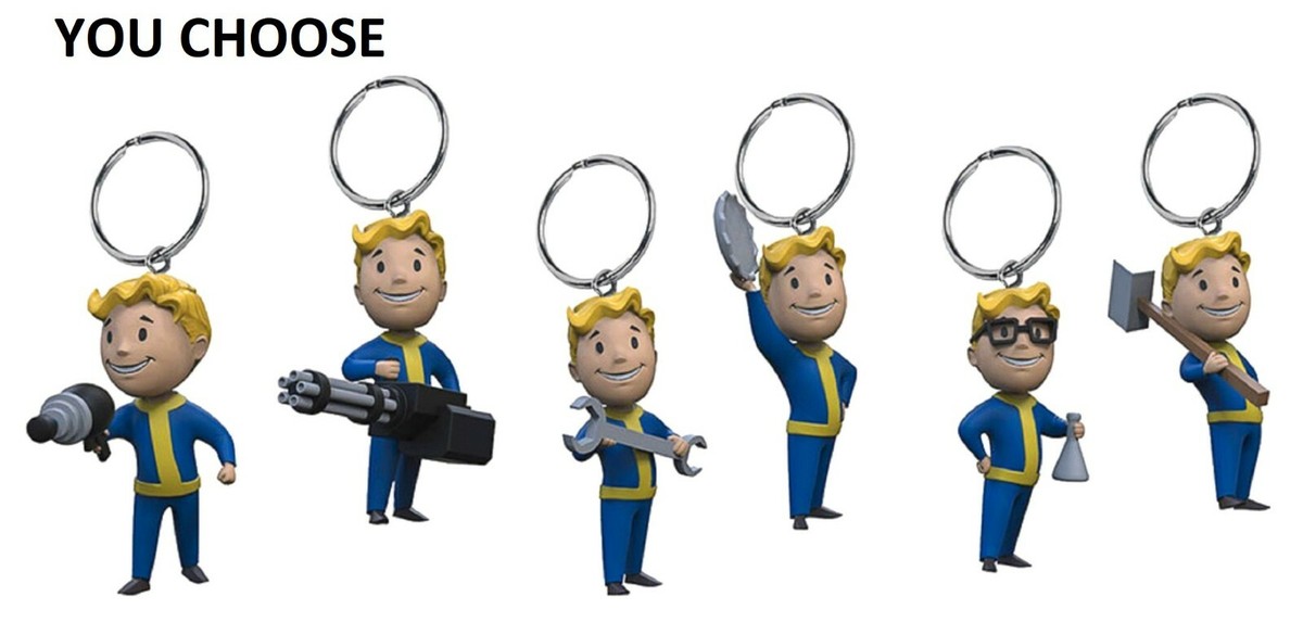Fallout 76 Vault Boy 3D KEYRING / KEYCHAIN NEW **YOU CHOOSE ** | eBay