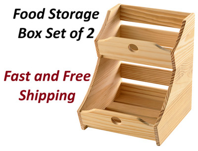 IKEA CHOKLADHAJ Wooden Food Storage Boxes Set of 2 Stylish Kitchen