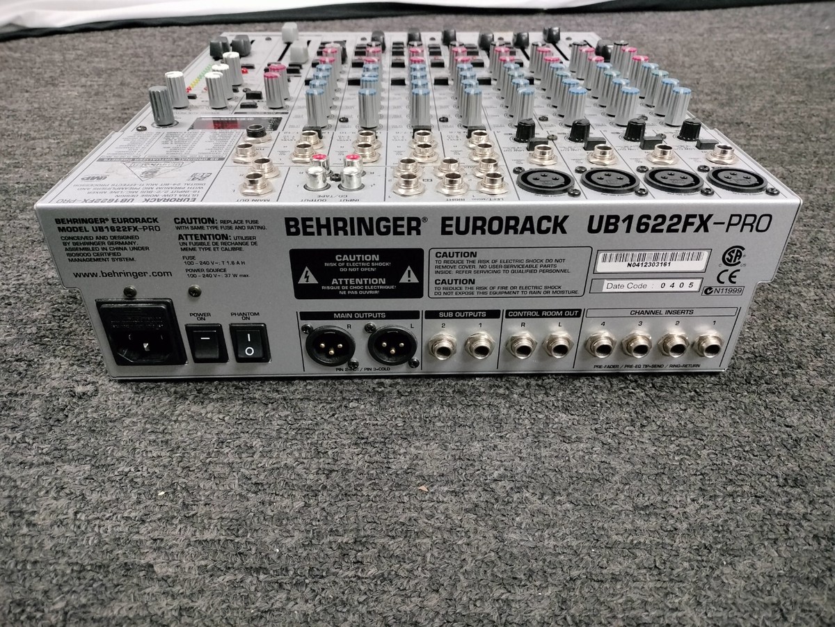 Behringer UB1622FX-PRO Eurorack 16-input 2/2-bus mixer w/ Power