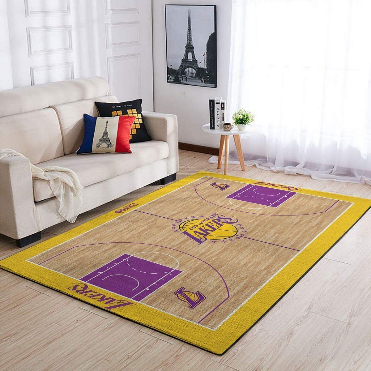 La Lakers Court Area Rug Nba Basketball Team Logo Carpet Living