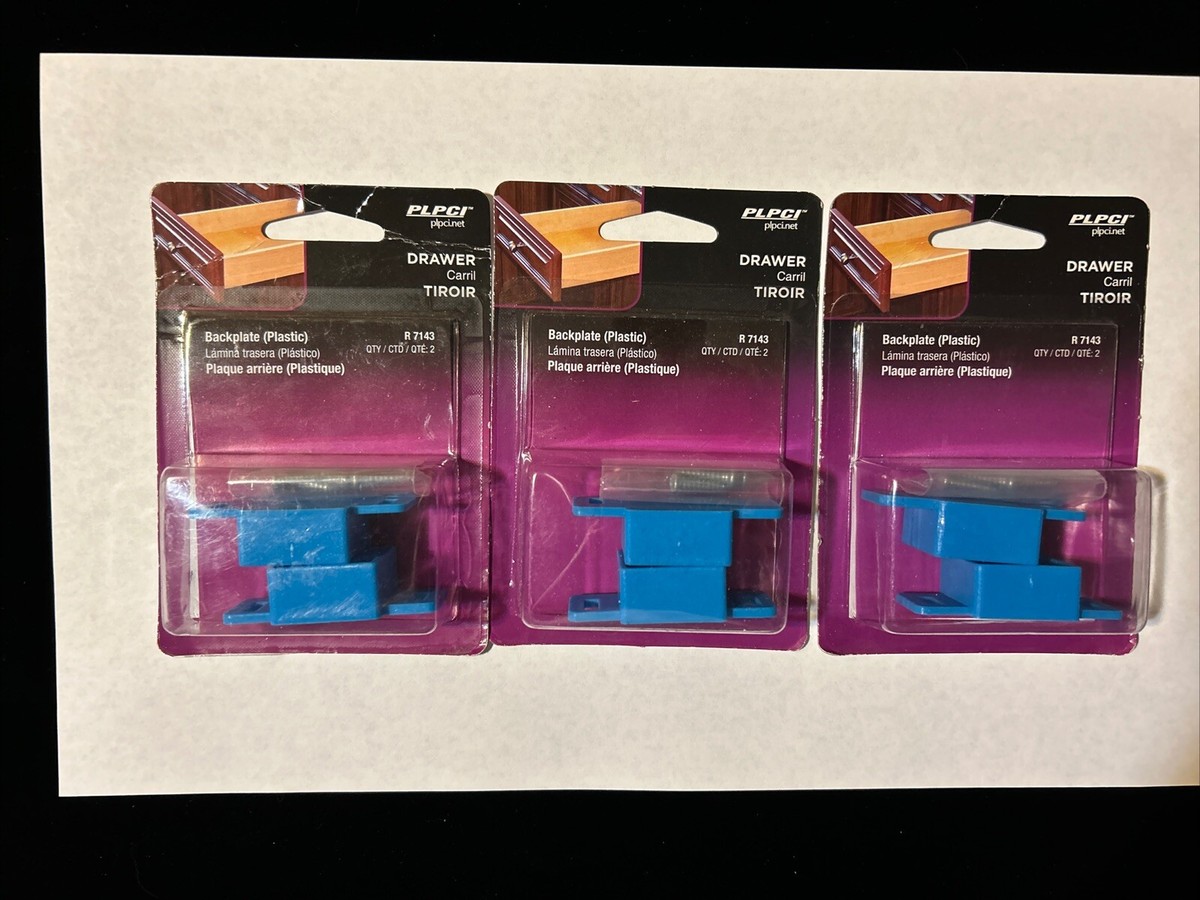 PLPCI 1 in. Plastic Drawer Track Back Plate 3 Packages. 2