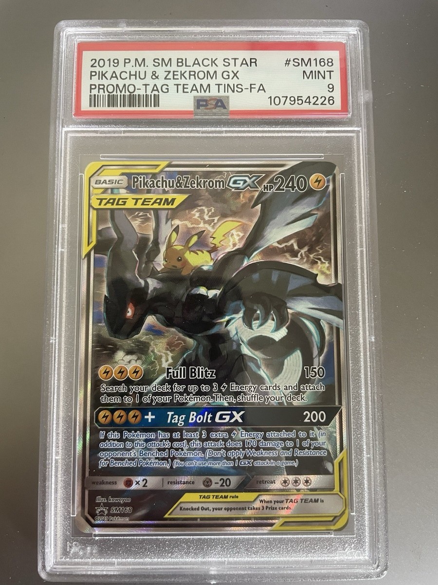🧨 PIKACHU & ZEKROM GX PSA 9 2019 POKEMON SM BLACK STAR PROMO