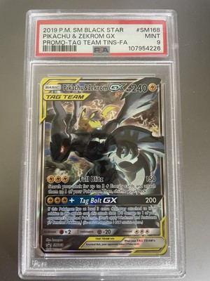 🧨 PIKACHU & ZEKROM GX PSA 9 2019 POKEMON SM BLACK STAR PROMO