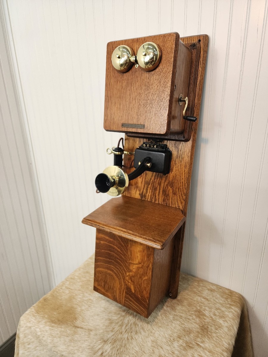 ANTIQUE VINTAGE STROMBERG-CARLSON OAK WOOD DOUBLE BOX HOTEL WALL