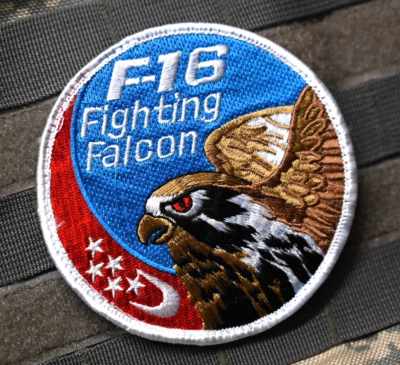 F-16 FIGHTING FALCON SWIRL vêlkrö PATCH: Republic of Singapore Air