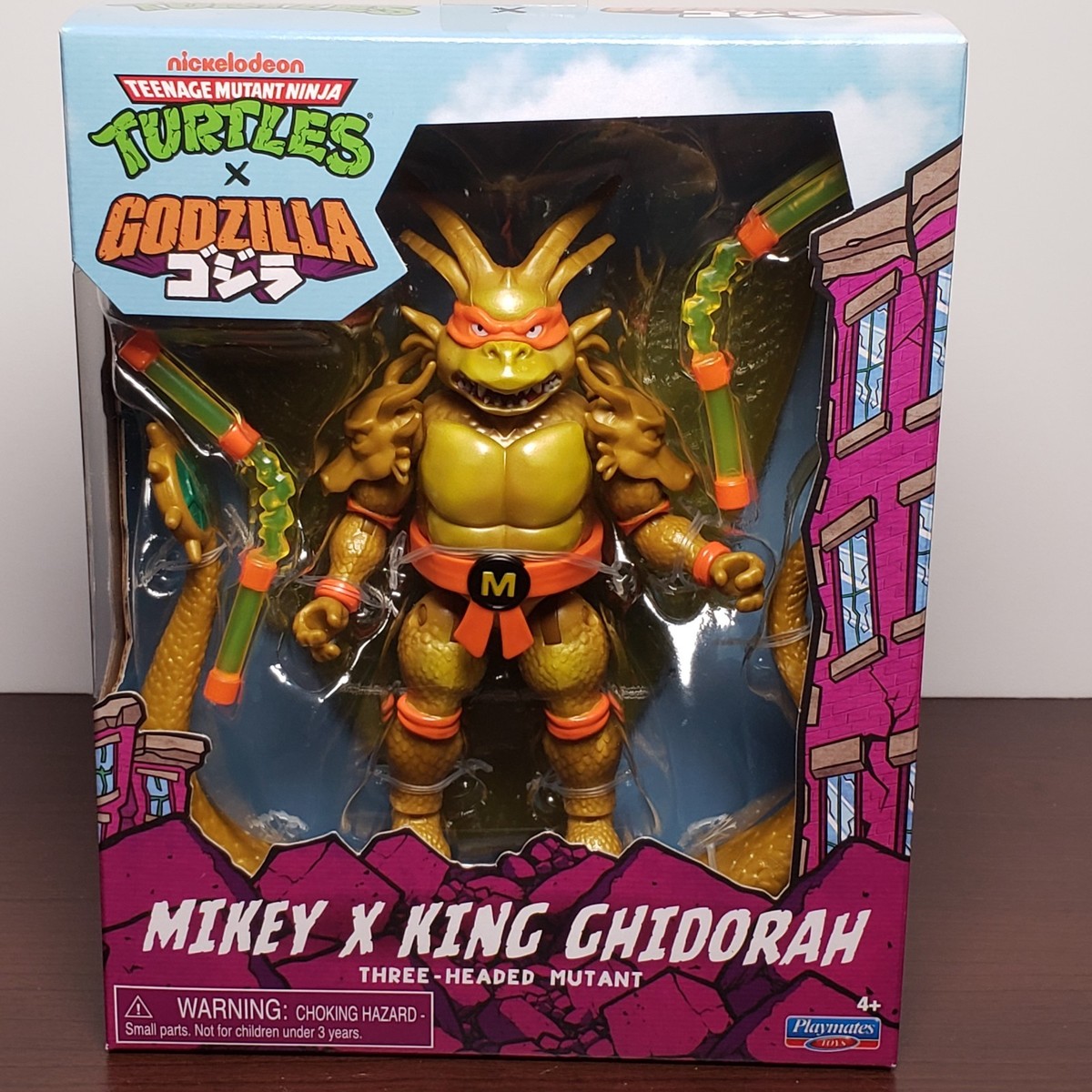 Playmates TMNT X Godzilla Mikey X King Ghidorah Mutant Ninja
