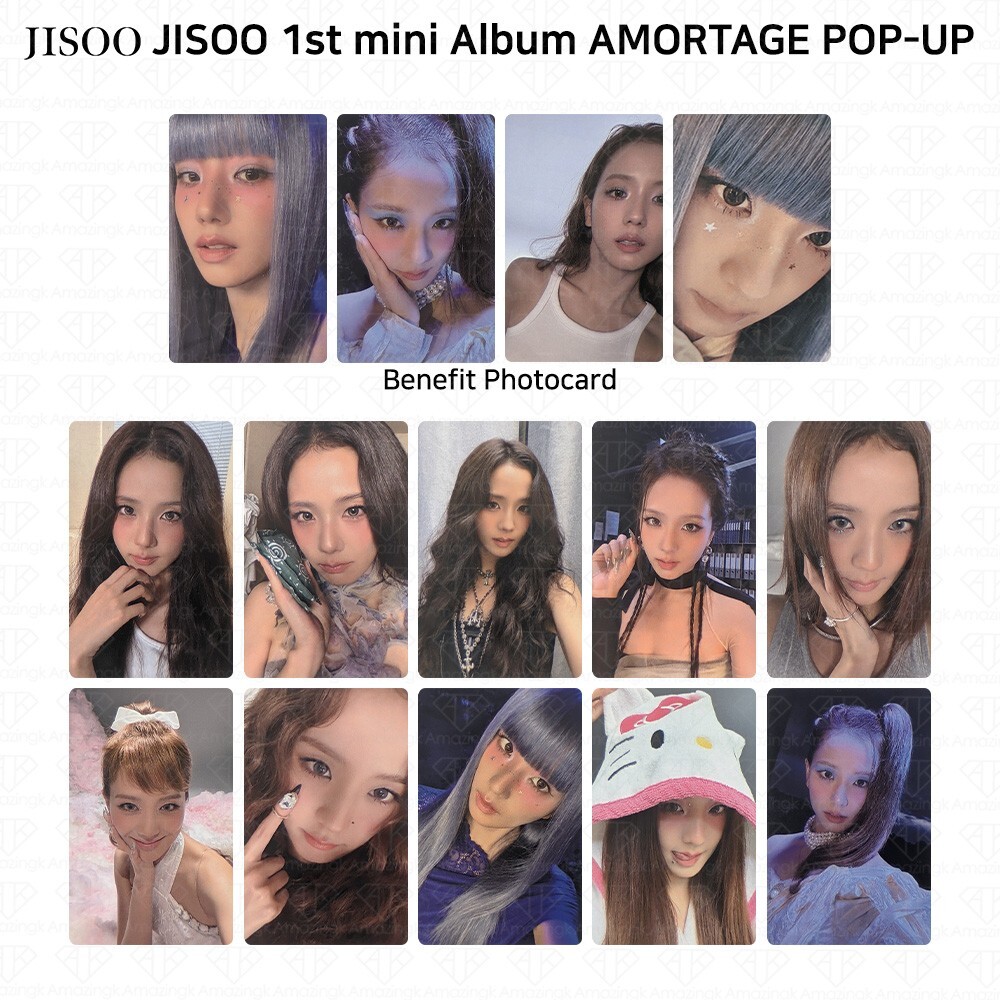 JISOO 1st Mini Album AMORTAGE POP-UP MD Benefit Photocard | eBay