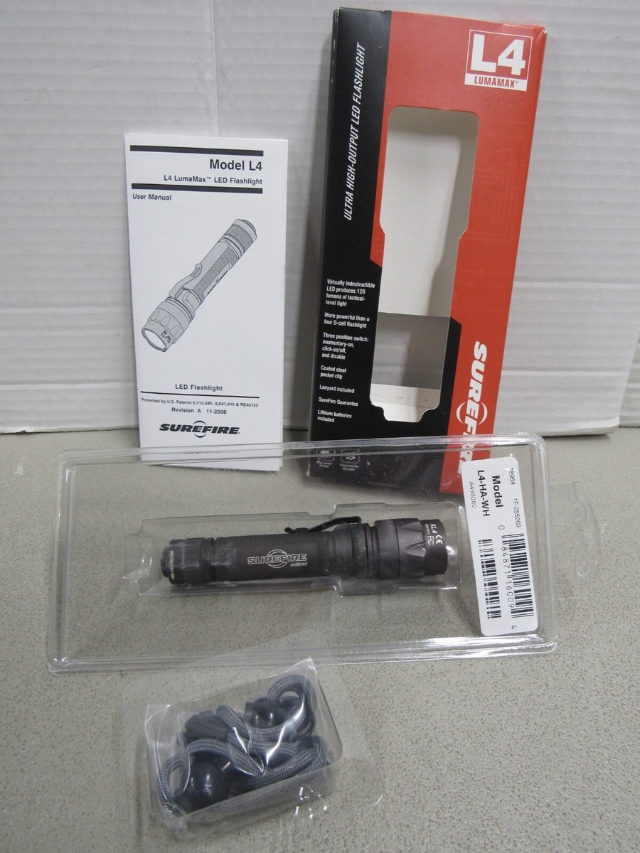 Surefire L4 Lumamax LED Flashlight w/ Lanyard NOS L4-HA-WH | eBay