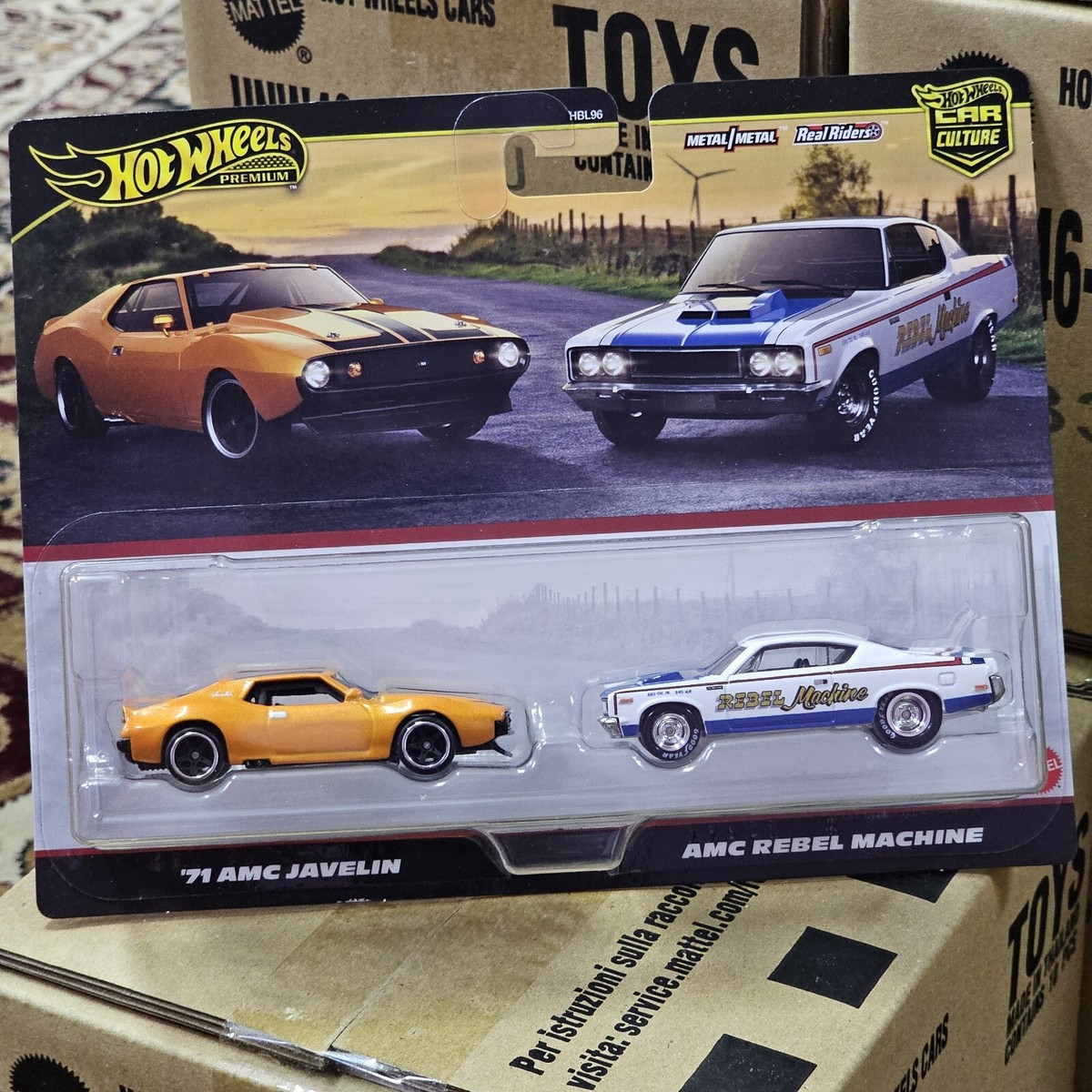 HOT WHEELS PREMIUM 71 AMC JAVELIN & AMC REBEL MACHINE TWIN PACK