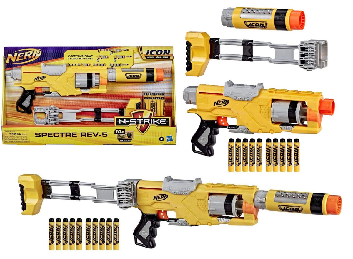LOT 2- NERF N-Strike Icon Series SPECTRE REV-5 Blaster 60 DARTS 6
