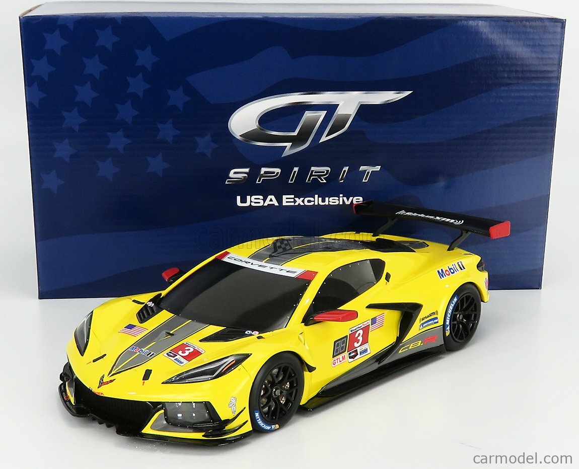 GT SPIRIT 1/18 Scale Model 2020 Chevrolet Corvette C8-R # 3 Yellow