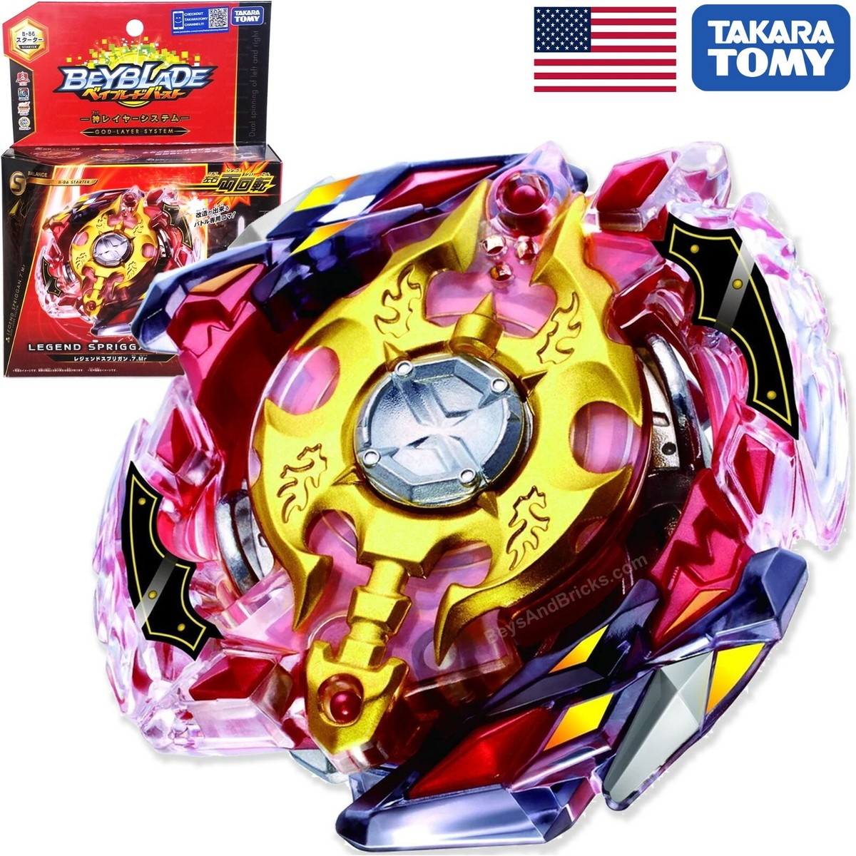 TAKARA TOMY Legend Spriggan / Spryzen .7.MR Burst God Beyblade B