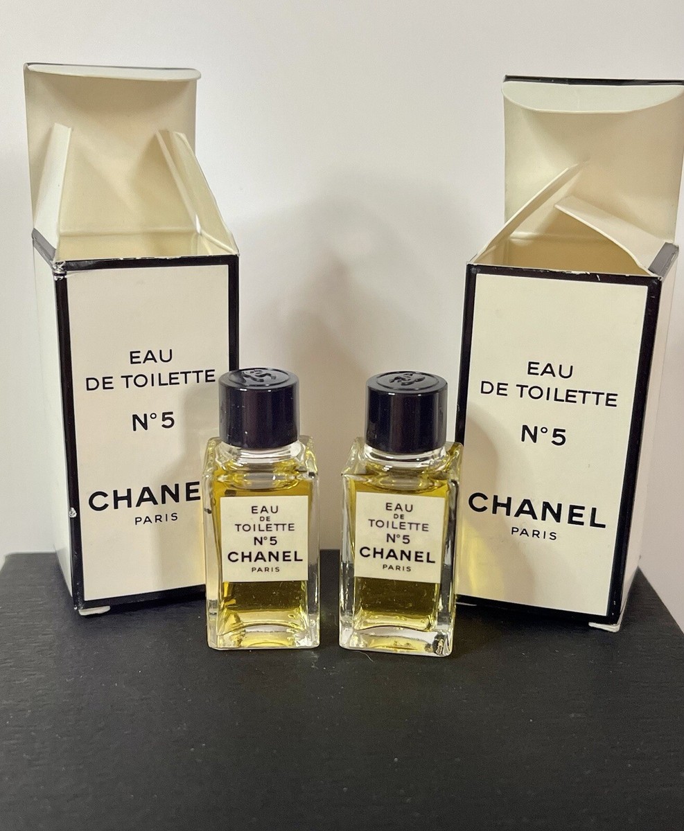 Vintage Chanel No .5 Eau De Parfum Mini Miniature 4.5 ml-black cap