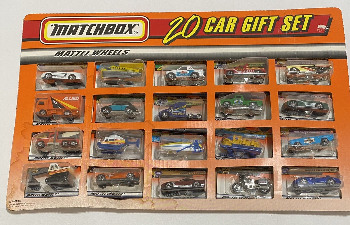Matchbox 20 Car Gift Set Mattel Wheels Cars Trucks Motorcycle Boat