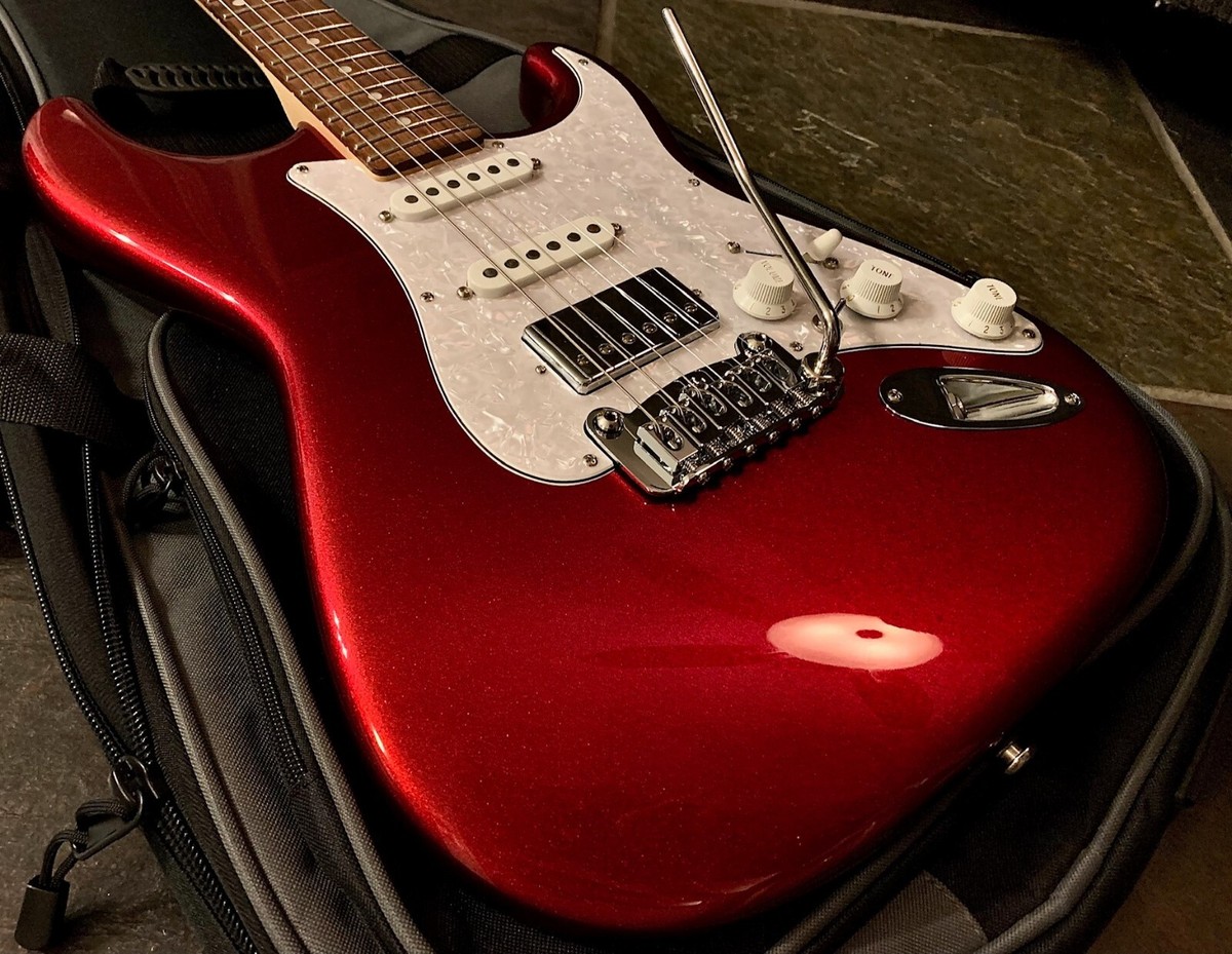 G&L USA Legacy HSS Candy Apple Red Metallic Finish Electric Guitar